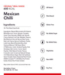 The nutrient values of Radix Original 600kCal Meals for Mexican chili.