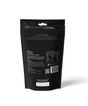 A black stand-up pouch labeled "Offgrid Loaded Dahl - Heat & Eat Meal" from Offgrid, with vegetarian lentil dahl details, nutritional info, and preparation instructions on the back.
