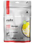 Packaging of Radix Original 400kCal Breakfasts, advertising high protein content and gluten-free ingredients for athletes with an active lifestyle.