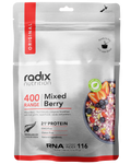 A packet of Radix Original 400kCal Breakfasts, a nutritionally complete breakfast meal tailored for an active lifestyle, rich in protein, and gluten-free, with a 116 natural ingredients index rating.