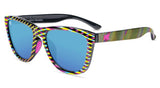 A pair of Knockaround Premium Sport Sunglasses with polarized lenses and a colorful pattern from the sport collection.