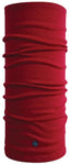 A red Headsox 100% Australian Merino Wool neck gaiter on a white background.