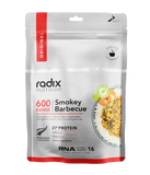 Package of Radix Original 600kCal Meals by Radix featuring freeze-dried ingredients and a green "27g protein" label.