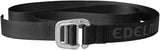 The Edelrid Turley Belt by Edelrid features an adjustable design for the perfect fit, neatly coiled with a black strap and a silver buckle.