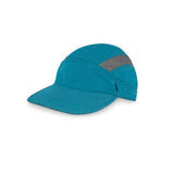 A teal baseball cap with a curved brim, UPF 50+ sun protective fabric, and a mesh panel on the side, isolated on a white background. - Sunday Afternoons Ultra Trail Cap by Sunday Afternoons