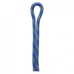 A length of Edelrid PES Accessory Cord, a high-quality blue and white rope by Edelrid, folded into a single loop with two parallel ends pointing downward—priced per metre.