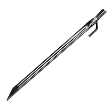 Coghlan's 12" Steel Tent Peg features a pointed end and small angled hook, making it ideal for secure, lightweight tent setups. Sold as a single peg.