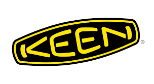 The Absolute Outdoors Keen WK400 features the KEEN logo in yellow text and border on a black oval background, highlighting KEEN.CURVE technology for high-traction grip in this latest men's walking shoe.