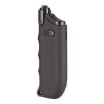 The Lifesystems Plasma Lighter by Lifesystems, in black, is a handheld butane torch lighter featuring a textured grip, safety switch, and windproof capabilities.