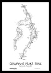 Grampians Peaks Trail Map By Alex Hotchin in Black and White