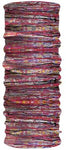 A close-up of Headsox Australian Indigenous Art, a colorful fabric showcasing Indigenous art.