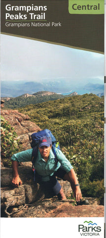 The cover of a guidebook for Parks Victoria Grampians Peaks Trail - Central Section Map in Graham's Peak National Park.