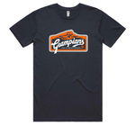 The Machine Printers logo on an Absolute Outdoors Men's Grampians Frontier Tee.