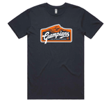The Machine Printers logo on an Absolute Outdoors Men's Grampians Frontier Tee.
