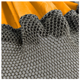 A close up of an ultra-lightweight Sea to Summit orange and black mesh net, perfect for Sea to Summit Mesh Stuff Sack or gear organization.