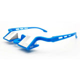 YY Vertical Plasfun EVO Belay Glasses with periscopic lenses, designed to allow the wearer to read or watch TV while lying down, feature lightweight durable frames. The use of BK7 prisms ensures comfortable vision for extended periods.