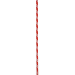 A red and white striped pole on a white background, showcasing Edelrid's Edelrid 6mm PES Cord Per Metre abrasion resistance.